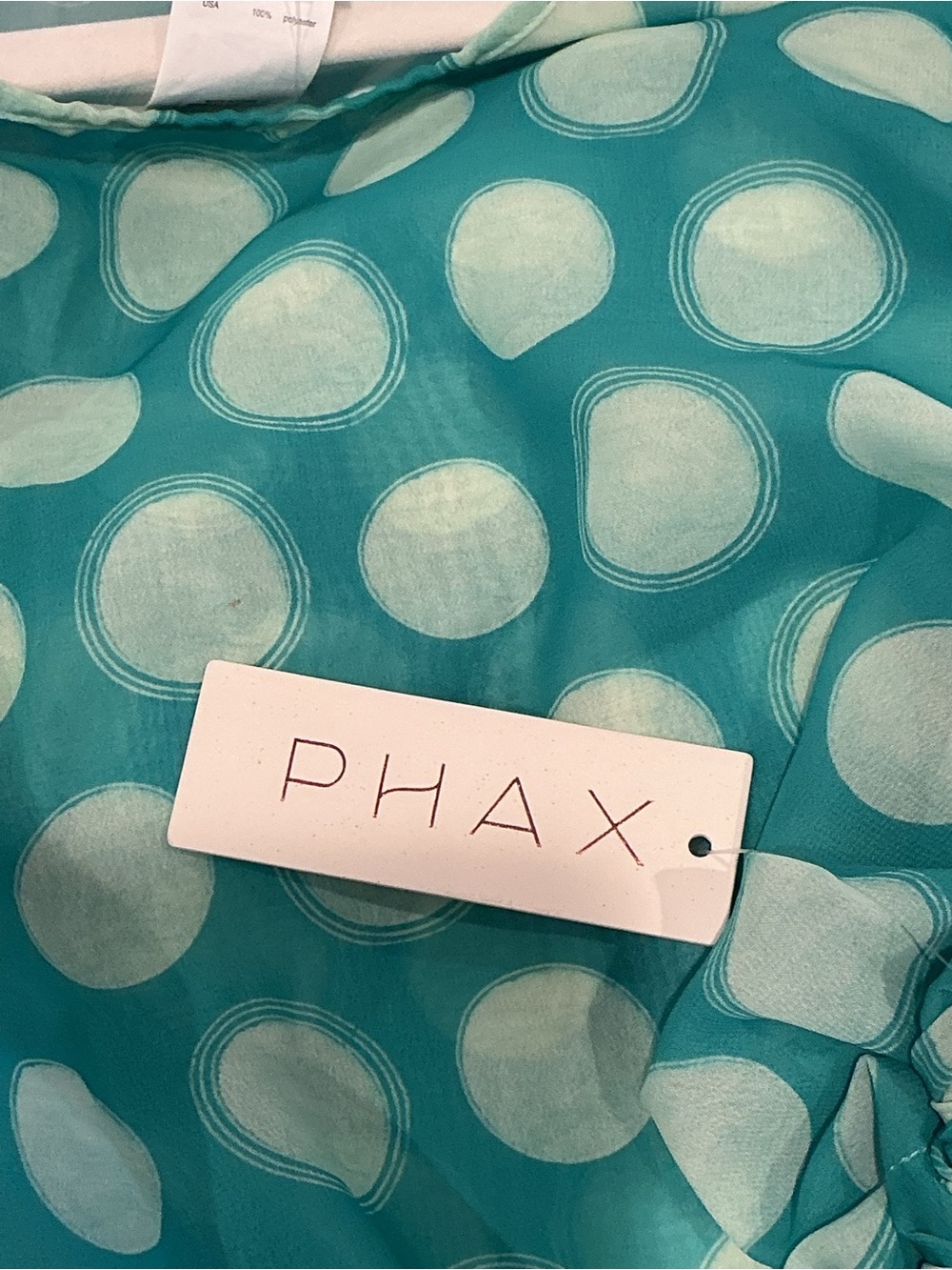 Polka Dot Drawstring Crop Top - Teal Green - Picture 3 of 6